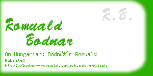 romuald bodnar business card